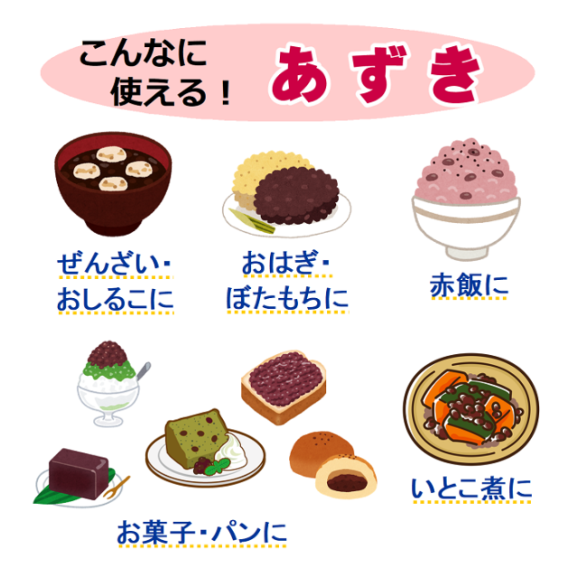 小豆を使ったメニュー