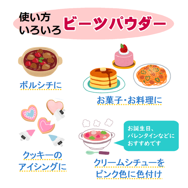 ビーツパウダーを使ったメニュー