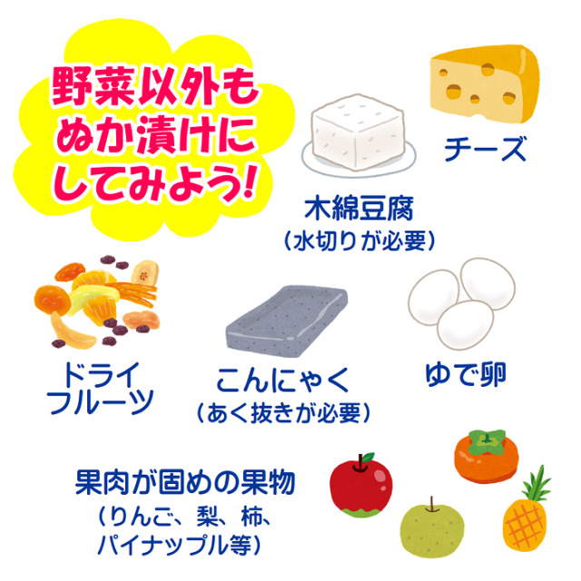 野菜以外もぬか漬けに