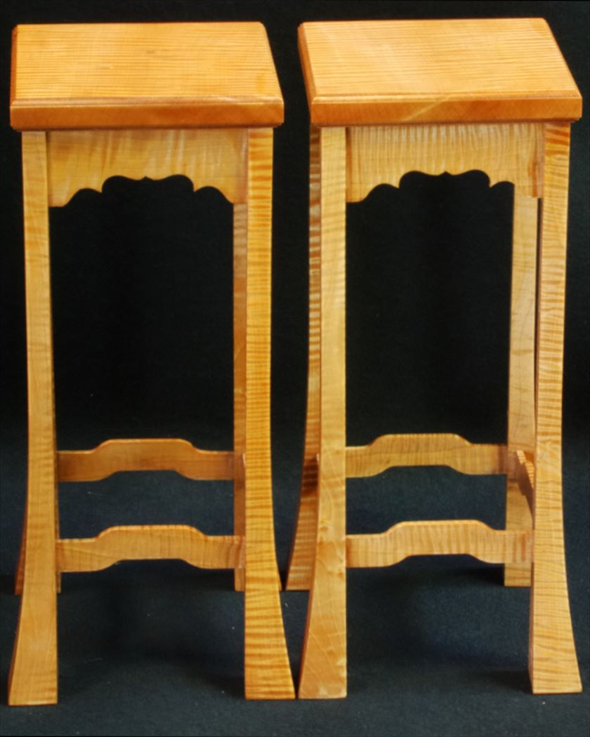 駒台　栃杢　四本脚　7寸用