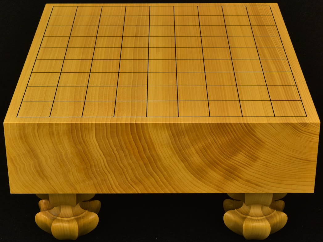 本榧将棋盤　3寸柾目　黒柿駒台付