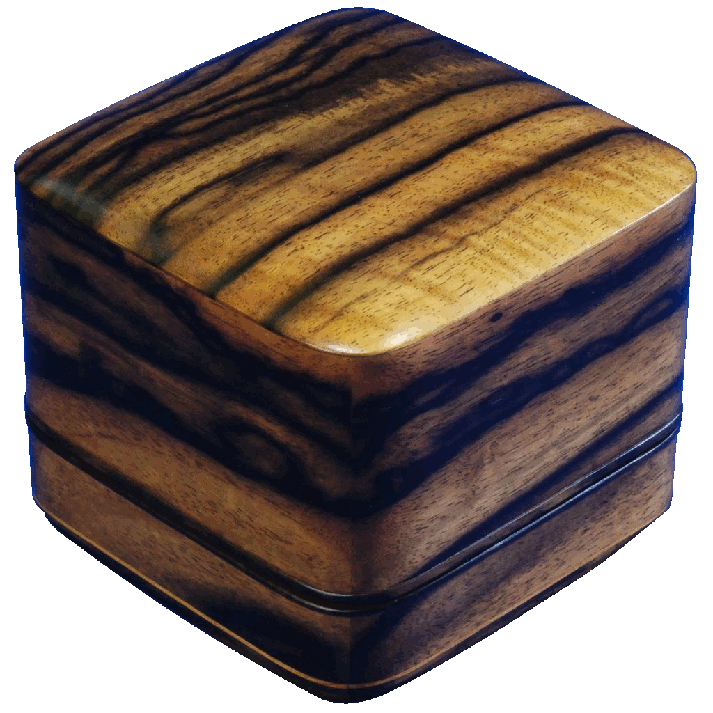 駒箱 黒柿　　隅丸　摺漆