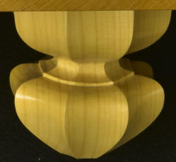 本榧将棋盤　脚取り替え　手彫り 並