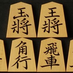 将棋駒　竹風作　菱湖書　　