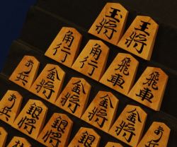 将棋駒　静山作　清定　孔雀杢