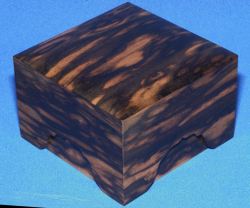 駒箱　岡屋作　黒柿　葡萄杢　極上