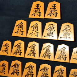 将棋駒　熊澤良尊作　長禄書　盛揚　
