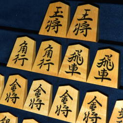 将棋駒　竹風作　鵞堂書　杢　彫埋　