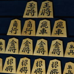 将棋駒　富石作　董仙書　彫駒