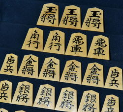 将棋駒　北水作　水無瀬書　杢　盛揚