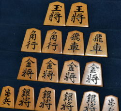 将棋駒　宮松作　淇洲書　盛揚