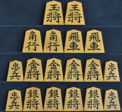 将棋駒　竹風作　昇竜書　彫埋