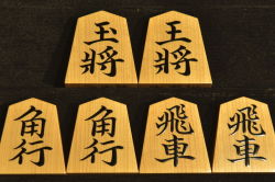 将棋駒　 掬水作　三邨書　盛揚