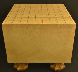 将棋盤　本榧(中国産)7.4寸  柾目  本桑杢四脚駒台付