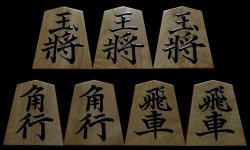 将棋駒　聰翔作　菱湖書　根杢　盛揚