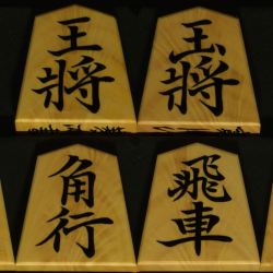 将棋駒　寛月作　菱湖　