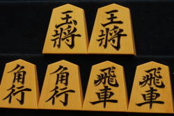 将棋駒　寛月作　菱湖