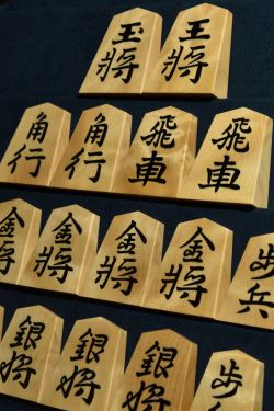将棋駒　竹風作　杢特上　彫埋　錦旗