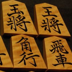 将棋駒　大竹竹風作　菱湖　虎斑特上