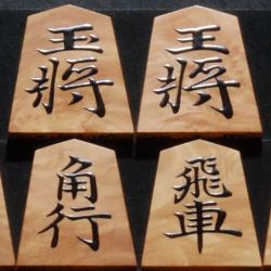 将棋駒　天竜作　名人駒（清安）　根杢　盛揚　中古　