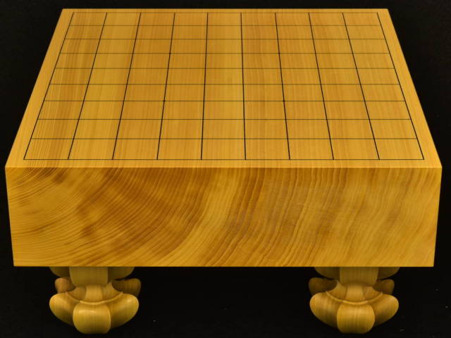 本榧将棋盤 3寸柾目 黒柿駒台付