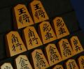 将棋駒　桂山作　水無瀬　盛揚