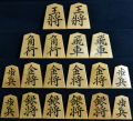 将棋駒　梢月作　菱湖書　彫埋