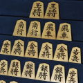 将棋駒　影水作　山華石書　彫駒