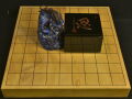 卓上将棋盤　本榧（（日本産）一枚板    シャム黄楊　彫駒付き