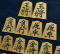 将棋駒　竹風作　彫埋　菱湖