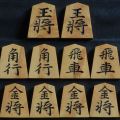 将棋駒　桂山作　淇州書　孔雀杢　中古　