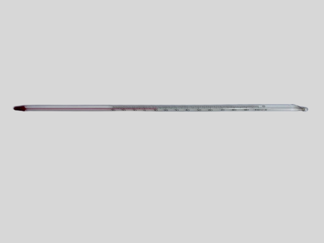 アルコール棒状温度計 -30～100℃ 300mm