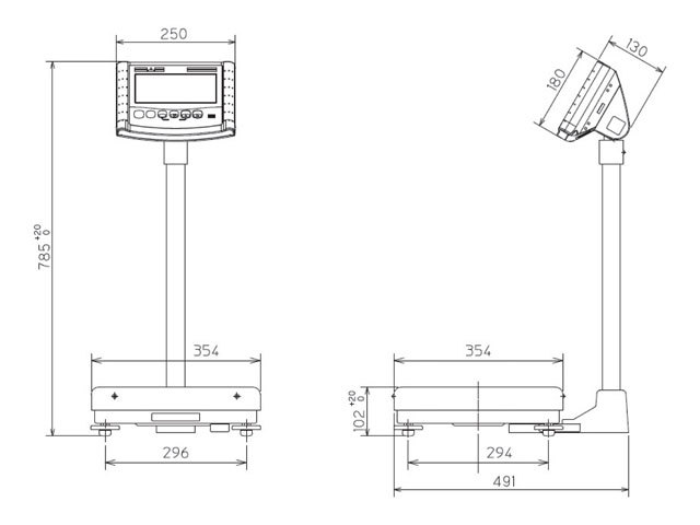 業務用高精度デジタル体重計 200kg DP-7800PW-200 ポールタイプ 検定品 計量器専門店はかりの三和屋