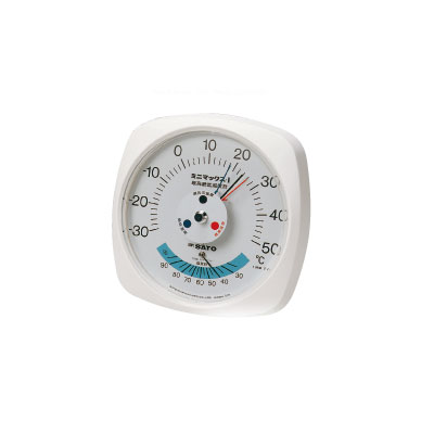 ミニマックスI型最高最低温度計（湿度計付）