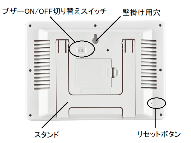 デジタル温湿度計 PC-5410TRH 裏面