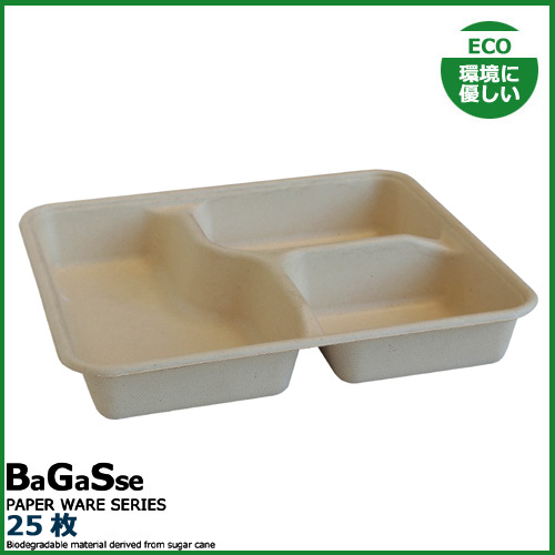 MYCバガスランチBOX 1200ml3C 25枚