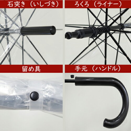ビニール傘（透明） ジャンプ式60cm（黒） 60本