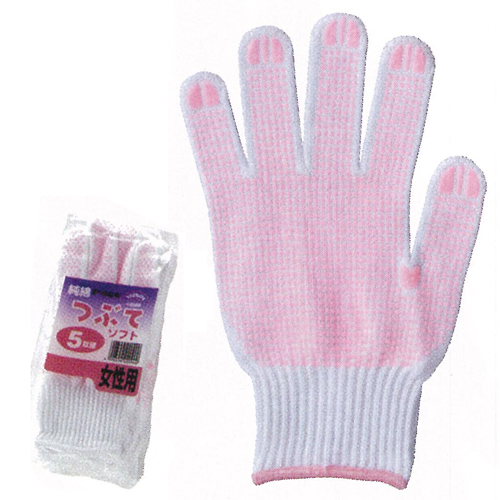 作業用手袋 2209 つぶてソフト5P 女性用 80束（400双）