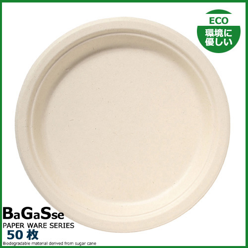 紙皿 バガスプレート（RP-10）50枚 紙皿 おしゃれ
