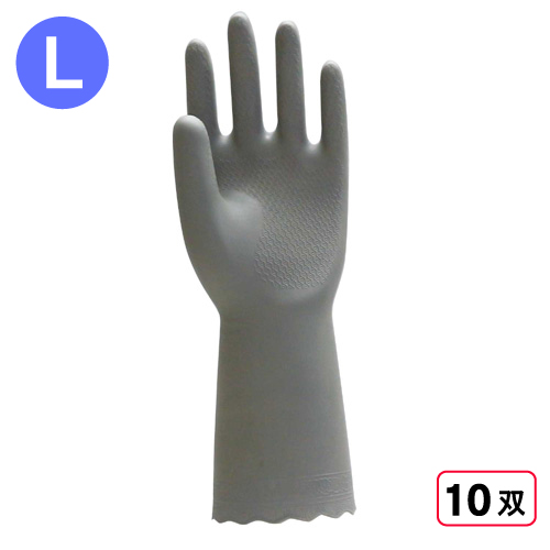 2150 ビニール手袋 薄手 1P L グレー 10双