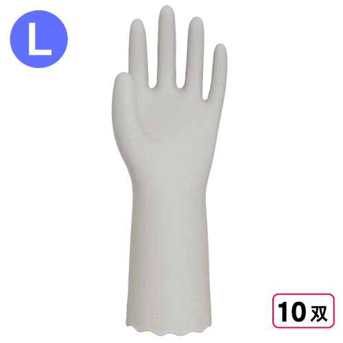 2152 やわらかいビニール手袋 中厚手 1P L ライトグレー 10双