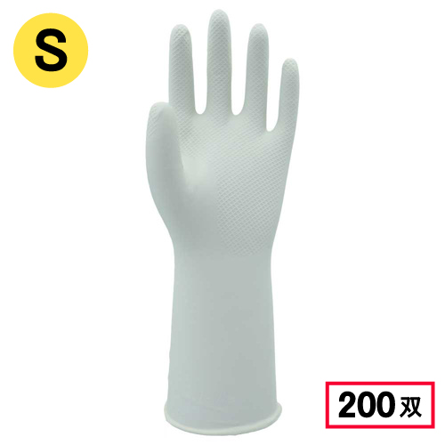 2470 油に強い薄手のニトリル手袋 1P S ホワイト 200双
