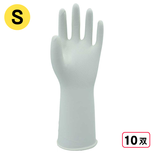 2470 油に強い薄手のニトリル手袋 1P S ホワイト 10双