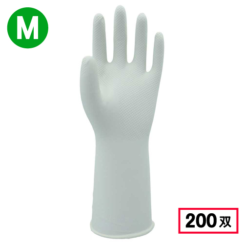 2470 油に強い薄手のニトリル手袋 1P M ホワイト 200双