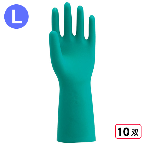 2451 ケミシールド 中厚手裏毛付 1P L グリーン 10双