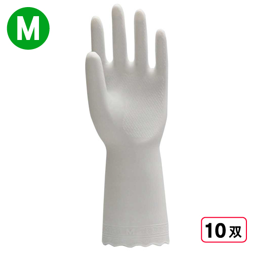 2004 天然ゴム手袋 中厚手 1P M ホワイト 10双
