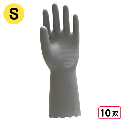 2004 天然ゴム手袋 中厚手 1P S グレー 10双