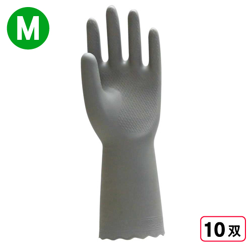 2004 天然ゴム手袋 中厚手 1P M グレー 10双