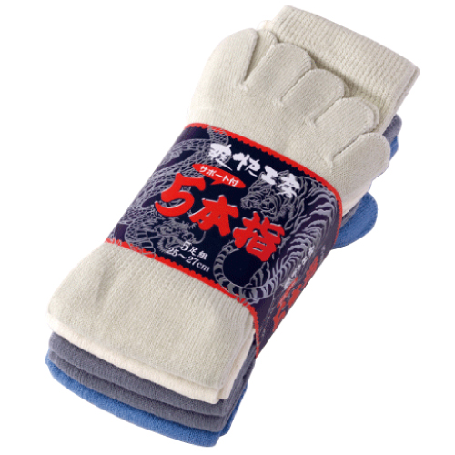 6071 のびのび5本指ソックス（イロコミ）5足組×5束（25足）