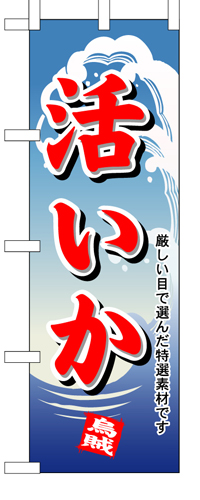 『メーカー取寄せ品 入荷次第発送』のぼり 1165 活イカ